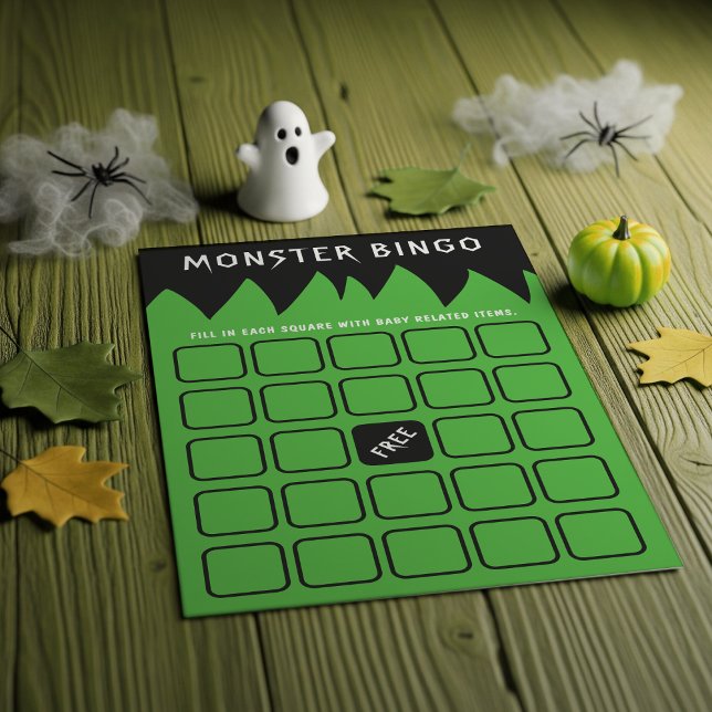 Papier Frankenstein Monster Bingo Baby shower Jeu (Frankenstein Monster Bingo Baby Shower Game
)