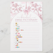 Papier French Toile Bridal shower emoji Pictionary game (Devant)
