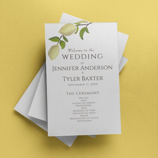 Papier Fresh Citrus Painted Lemons Modern Mediterranean