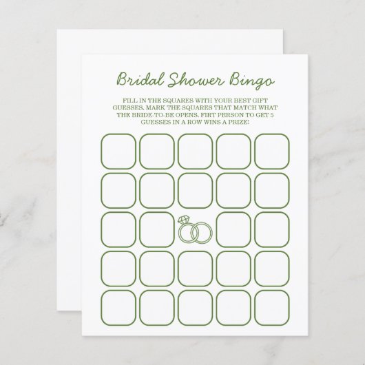 Papier Fresque Hors Du Marché Bingo Fête des mariées Vert (Devant / Derrière)