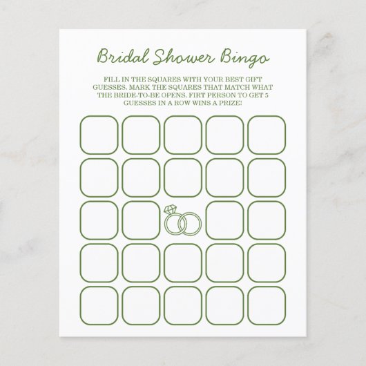 Papier Fresque Hors Du Marché Bingo Fête des mariées Vert (Devant)