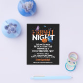 PAPIER | Fright Night Halloween Party Black Invite Flyer (Enkel)