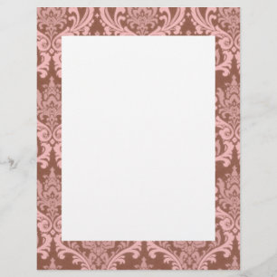 Papier Frontière Chocolat rose Damas