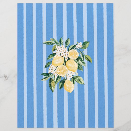 Papier Fruit de citron jaune et Bleue Recette Insertion (Dos)