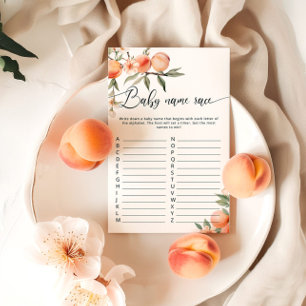 Papier Fruit pêche nom de race de bébé jeu de baby shower