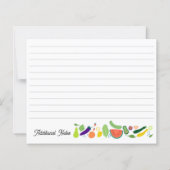 Papier Fruit Veggies CUSTOM Bridal Shower Recipe Card (Dos)