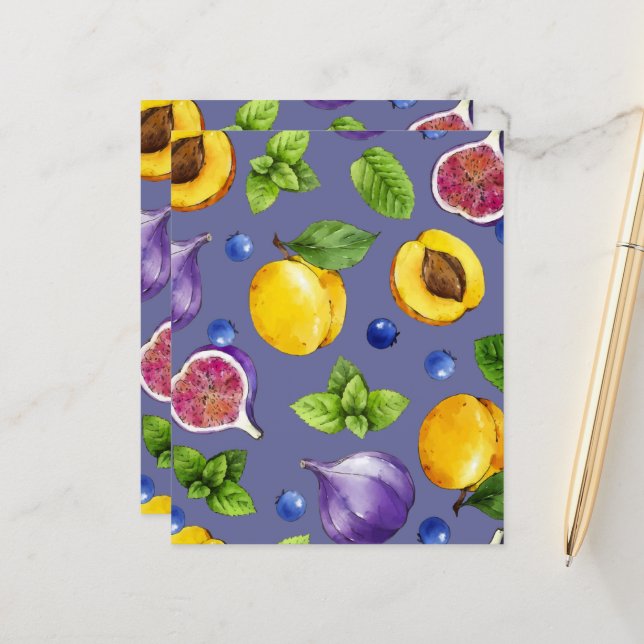 Papier Fruits d'été (Devant/Arrière en situation)