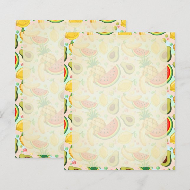 Papier Fruits d'été frais Motif (Devant / Derrière)