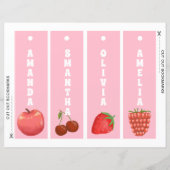 Papier Fruits mignons Signets pour enfants personnalisés (Dos)