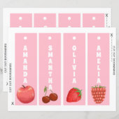 Papier Fruits mignons Signets pour enfants personnalisés (Devant / Derrière)