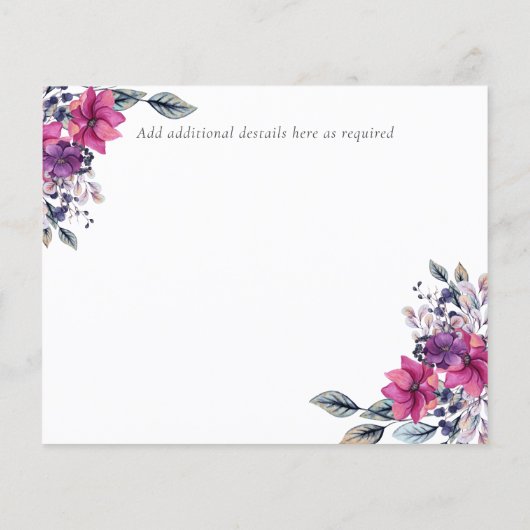 Papier Fuchsia Dreams ENREGISTRER LA DATE Budget (Dos)