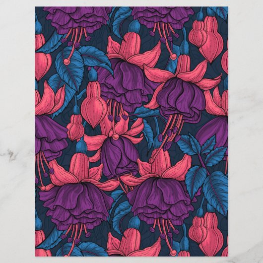 Papier Fuchsia en bleu et violet (Devant)