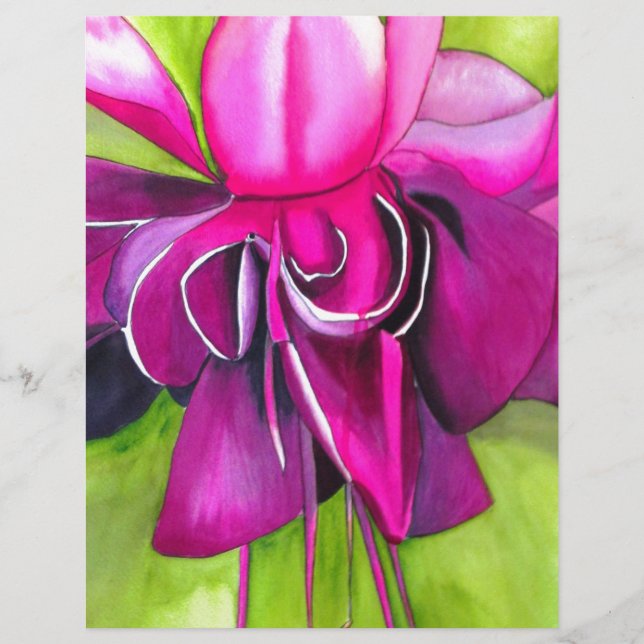 Papier Fuchsia pop art watercolour flower (Devant)