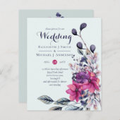 Papier Fuchsia Sage Automne Mariage de automne BUDGET Inv (Devant / Derrière)