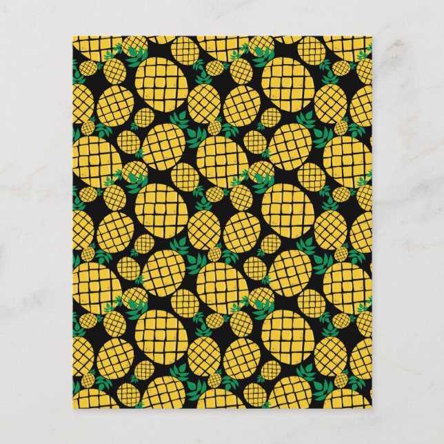 Papier Fun Ananas Jaune Motif de fruits tropicaux (Devant)