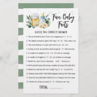 Fun Baby Facts Game Green Baby est en train de bra