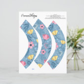 Papier Fun Flower Cupcake wrapper, bleu cupcake wraps (Debout devant)