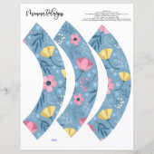 Papier Fun Flower Cupcake wrapper, bleu cupcake wraps (Devant)