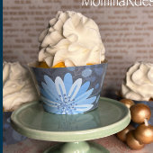 Papier Fun Flower Cupcake wrapper, bleu cupcake wraps