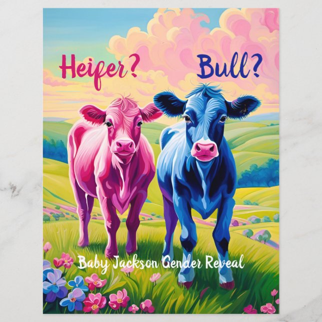 Papier Fun Heifer ou Bull Genre Revege Jeu (Devant)