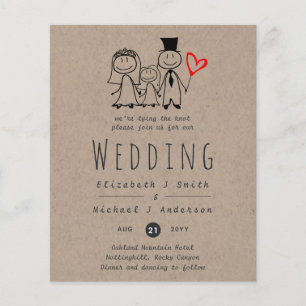 Papier Fun Marié Groom Fille Mariage Invitation Handled
