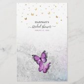 Papier Fun Purple Watercolor Butterfly Bridal Shower Game (Dos)