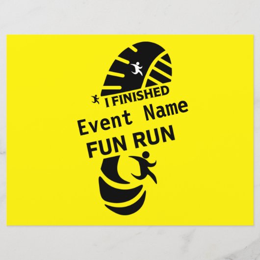 Papier Fun Run Event Cause Charité Promotion Prix (Devant)