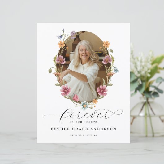 Papier Funérailles fleurs sauvages Pour Toujours Dans Nos (Debout devant)