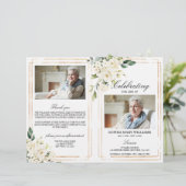 Papier Funeral Order of Service | Floral Memorial Program (Debout devant)