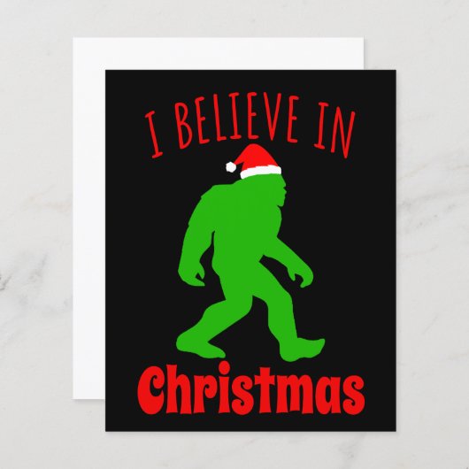 Papier Funny Bigfoot Je Crois En Noël (Devant / Derrière)