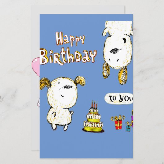 Papier Funny birthday card (Devant / Derrière)