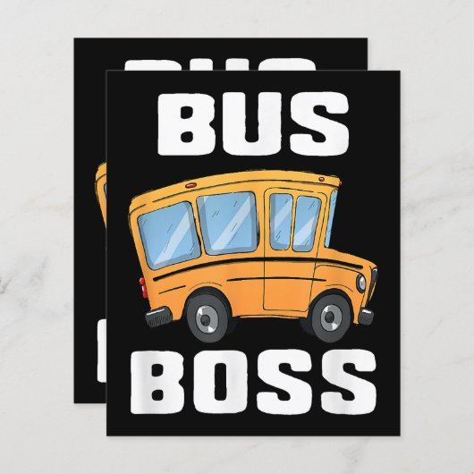 Papier Funny Bus Boss School Bus Driver (Devant / Derrière)