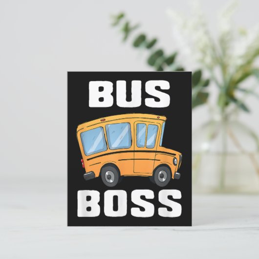 Papier Funny Bus Boss School Bus Driver (Debout devant)