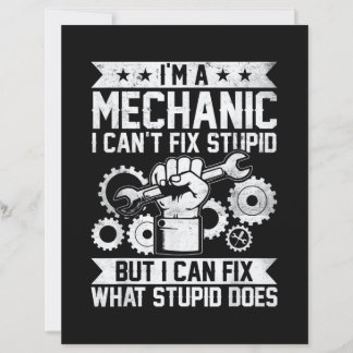 Papier Funny Car Mechanic Engineer Men Women Kids Auto Me