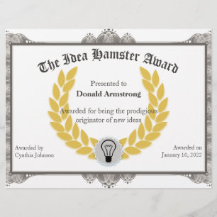 Papier Funny Employé Award - Idea Hamster
