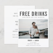 Papier Funny Free Drinks Budget Enregistrer la date (Devant / Derrière)