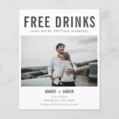 Papier Funny Free Drinks Budget Enregistrer la date (Devant)