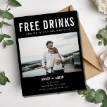 Papier Funny Free Drinks Budget Enregistrer la date<br><div class="desc">Drôle budget mariage enregistrer les dates dans une typographie noir et blanc avec des dessins de photos imprimés sur papier au lieu de stock de carte. C'est l'un de nos modèles les plus populaires, parfait pour le couple amusant. Ajoutez vos détails à l'avant et à l'arrière. Choisissez votre poids de...</div>