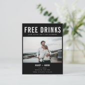 Papier Funny Free Drinks Budget Save the Date (Debout devant)