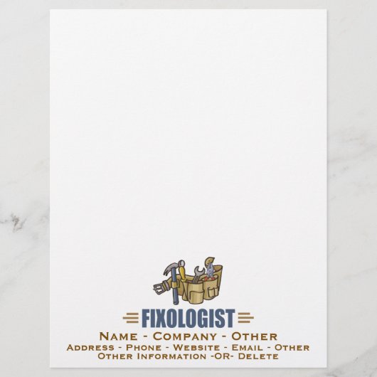 Papier Funny Handyman Humoriste FIXOLOGISTE (Devant)