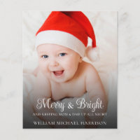 Funny New Baby Faire-part Photo Holiday Card