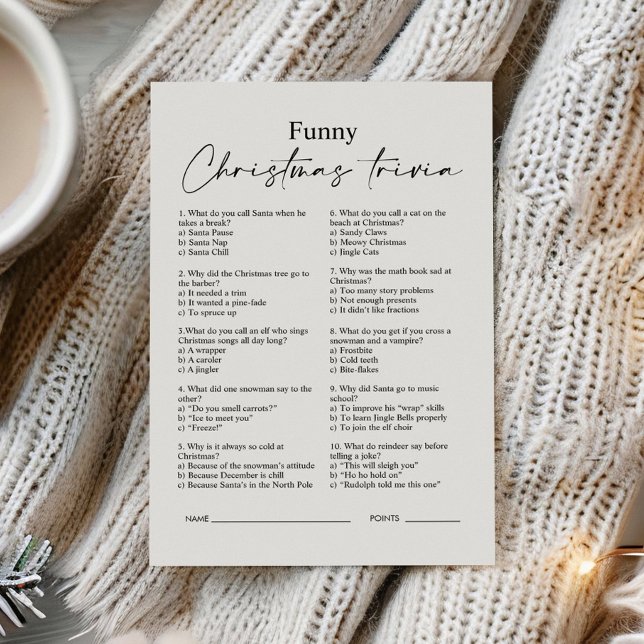 Papier Funny Noël Famille Trivia Jeu (Créateur téléchargé)