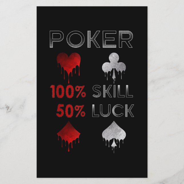 Papier Funny poker | Poker 100% Skill et 50% Luck (Devant)