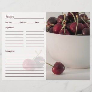 Papier Gabarit de photo de fruits de cerise rouge avec re