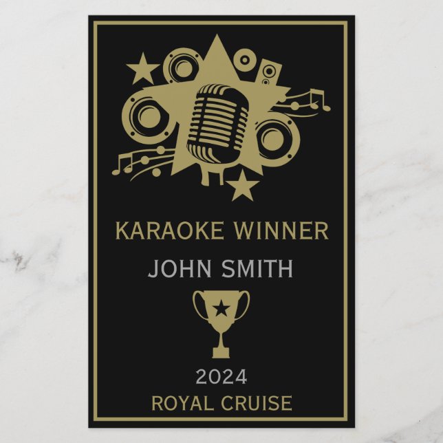 Papier Gagnant de karaoke (Devant)