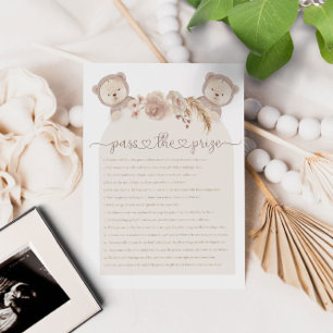 Papier Gagnez le prix Twins Teddy Bear Baby shower Jeu