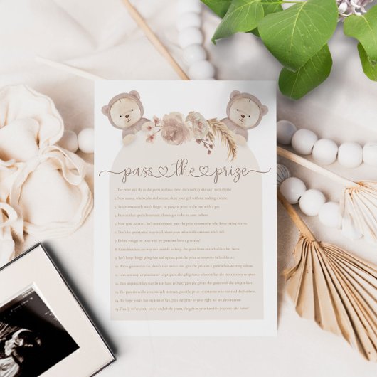 Papier Gagnez le prix Twins Teddy Bear Baby shower Jeu