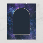 Papier Galaxie Nuit étoilée Violet Bleu Or Mariage RSVP (Dos)