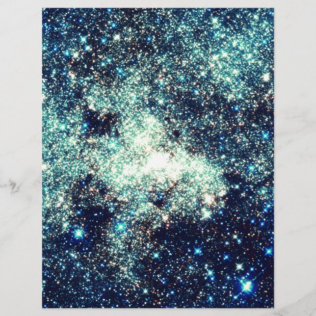 Papier Galaxie turquoise Lactée (Devant)