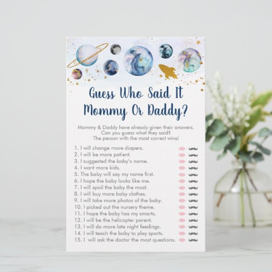 Papier Galaxy Blue Gold Space Devine Qui A Dit Qu'Il Joua (Debout devant)